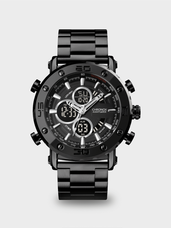 CHRONOX Jam Tangan Pria Sporty - Dual Time Analog Digital - Stainless Steel CX5006 AVANTGARDE